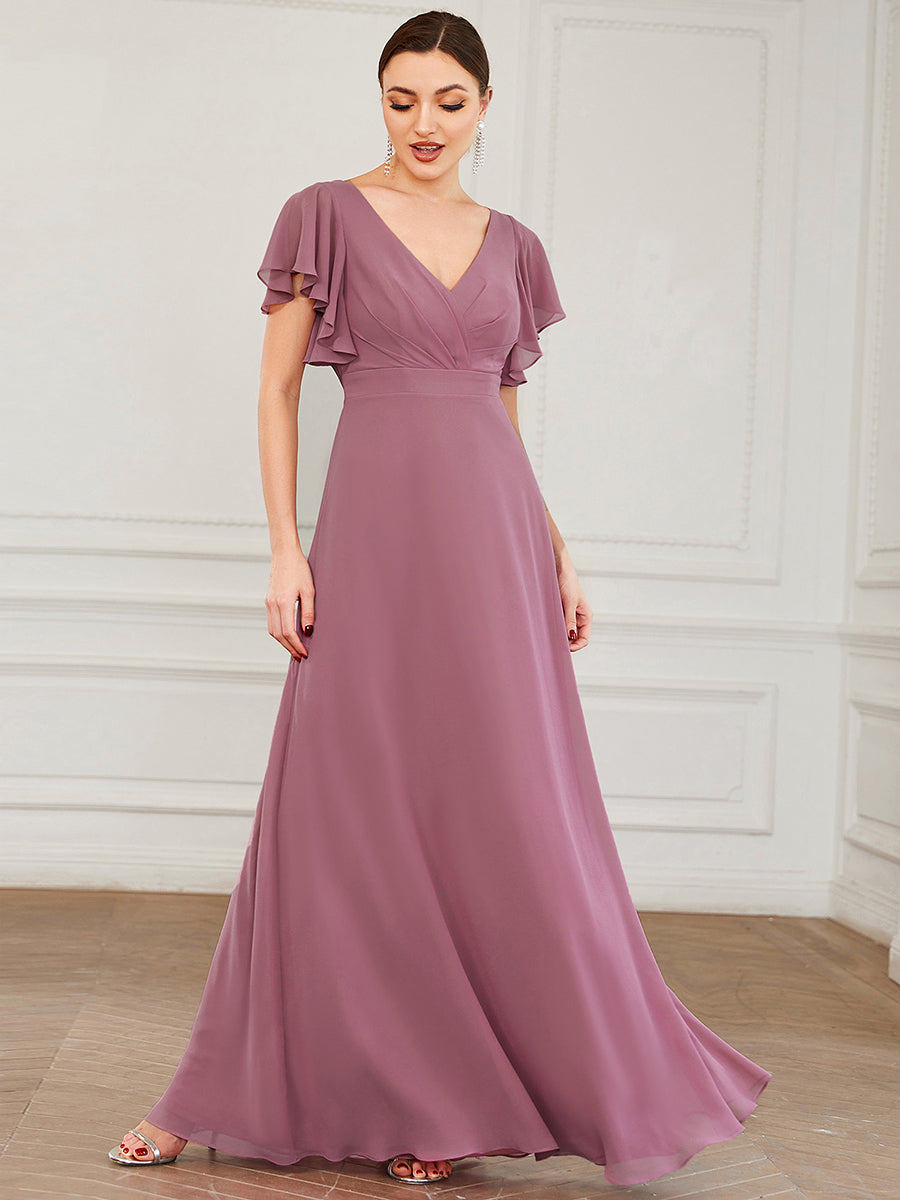 Wholesale Bridesmaid Dresses with Ruffles Sleeves