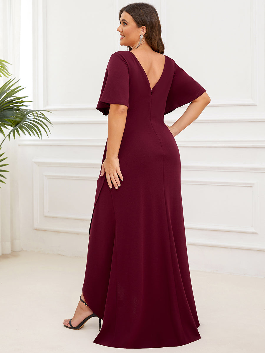 Plus Size High Low V Neck Wholesale Evening Dresses