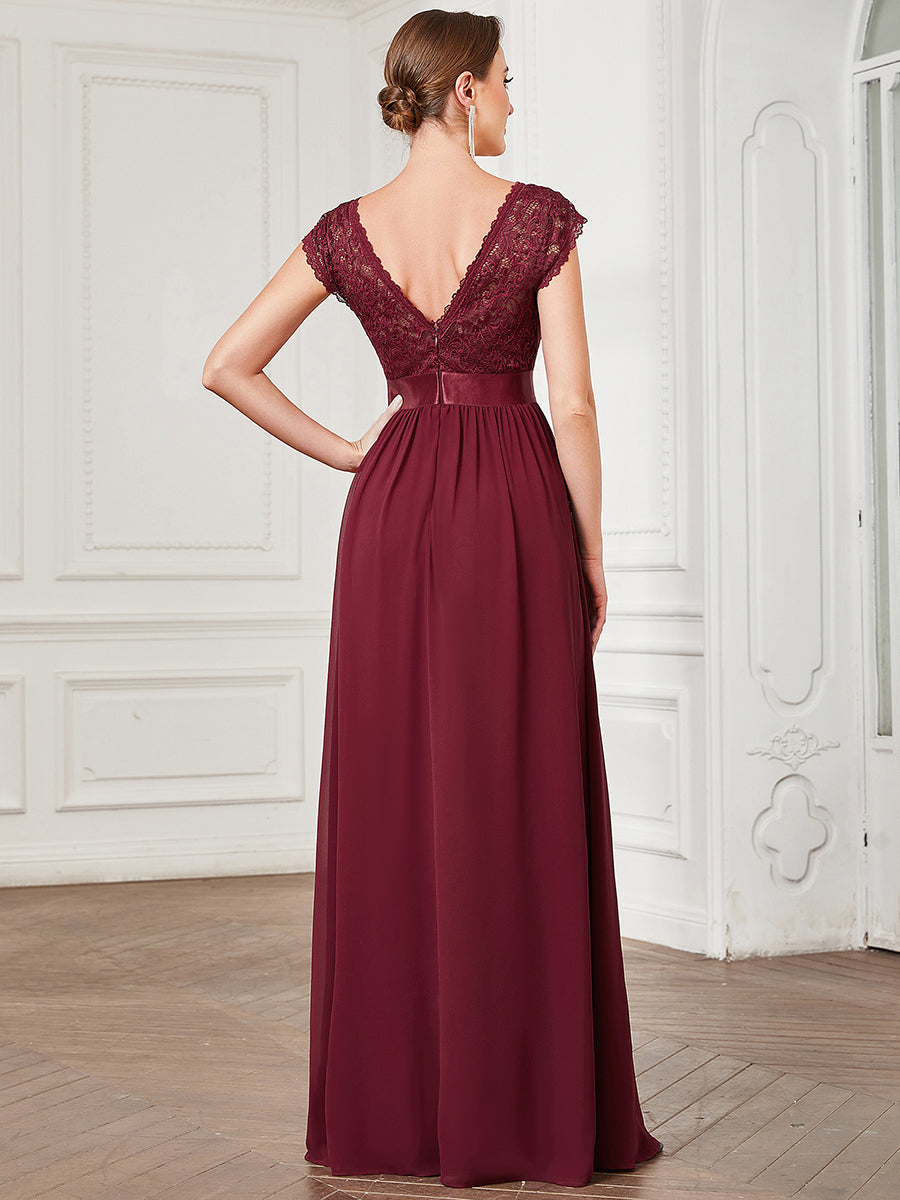 Hot Deep V Neck A Line Wholesale Bridesmaid Dresses