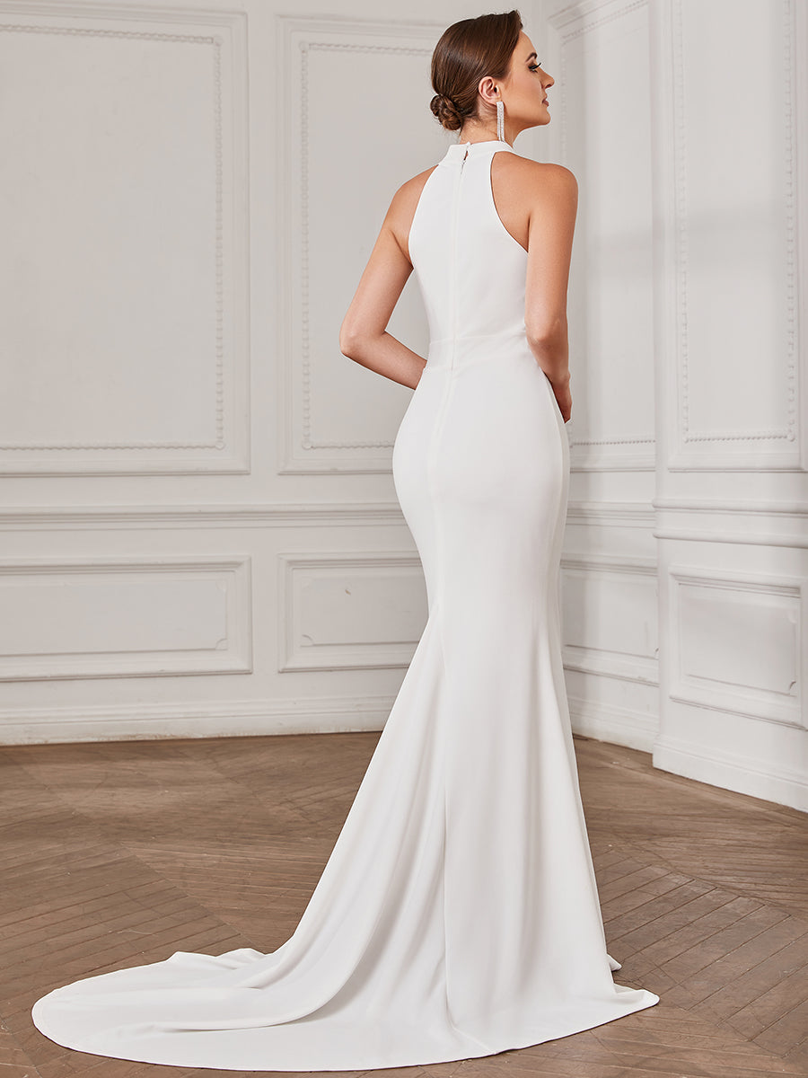 Halter Neck Sleeveless Backless Fishtail Wholesale Wedding Dresses