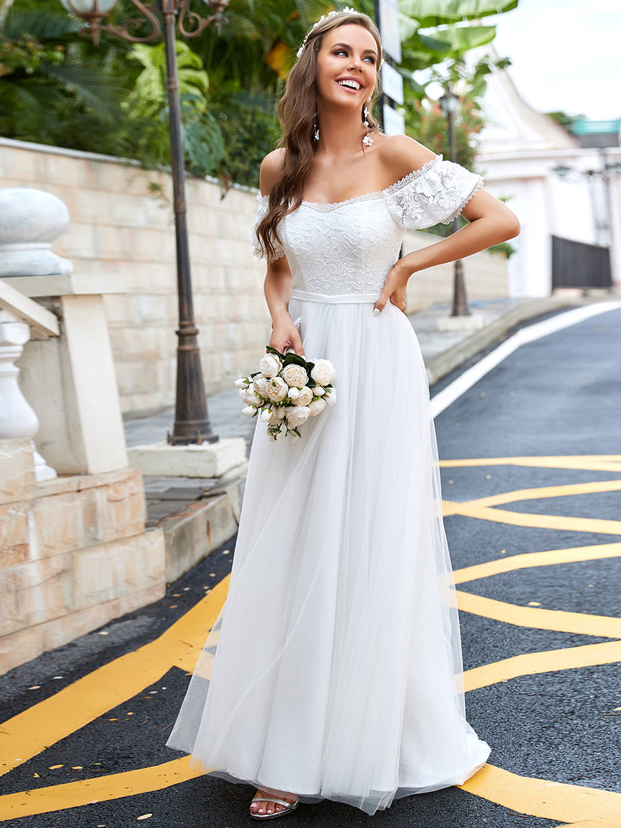 Magnificent Off Shoulder A Line Wholesale Wedding Dresses