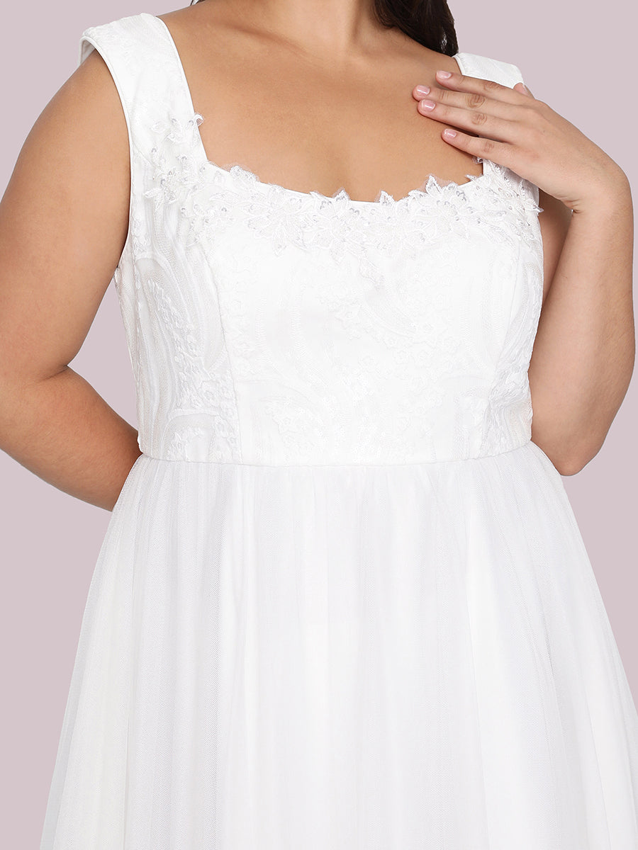 Plus Size Floor Length Square Neckline Wholesale Wedding Dresses
