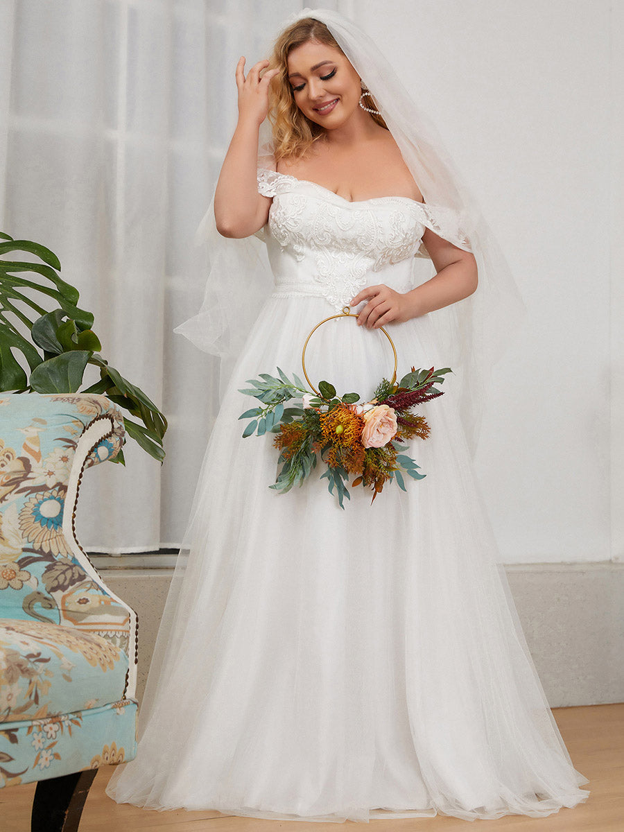 A-Line Off Shoulder Floor Length Wholesale Wedding Dresses