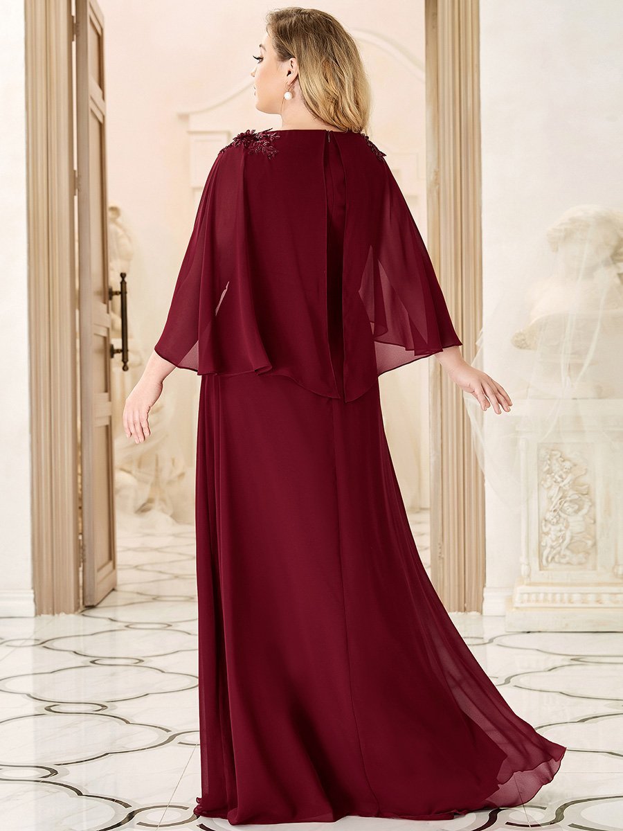 Elegant Plus Size Floor Length Bridesmaid Dresses with Wraps