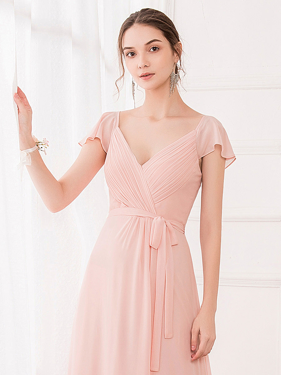 Women's Elegant A-Line Ruffles Sleeve Wholesale Bridesmaid Dresses