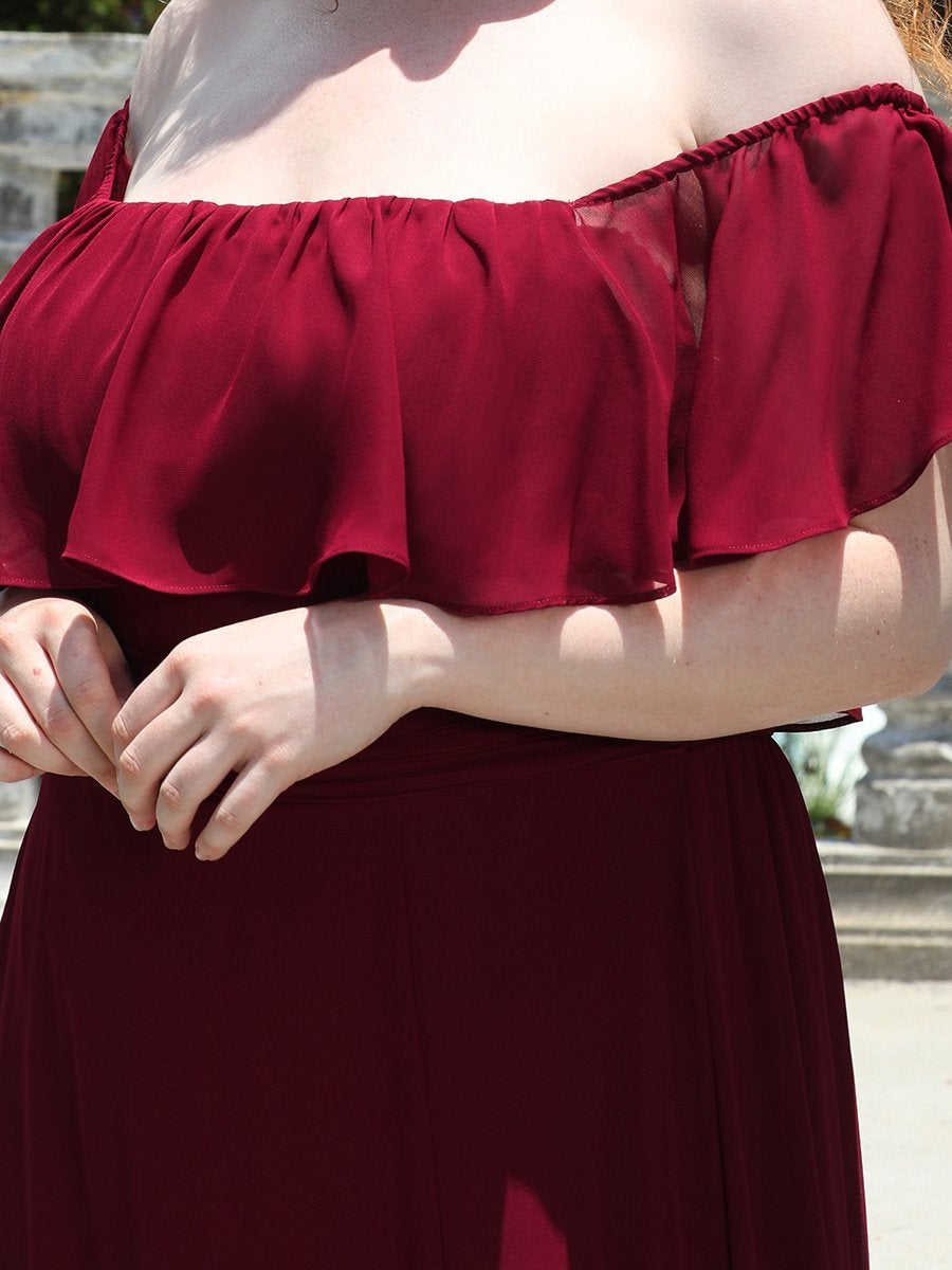 Women's Plus Size Ruffle Thigh Split Wholesale Bridesmaid Dresses