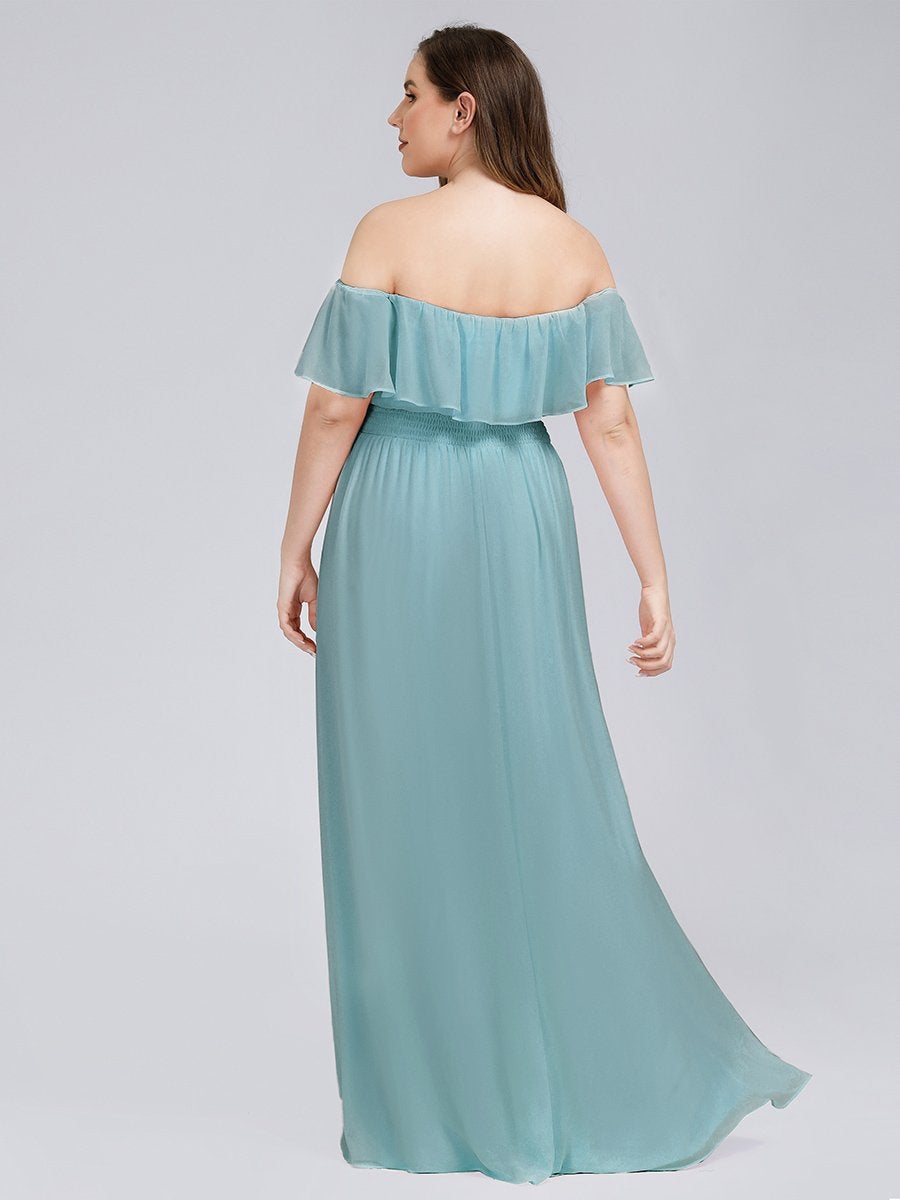 Women's Plus Size Ruffle Thigh Split Wholesale Bridesmaid Dresses