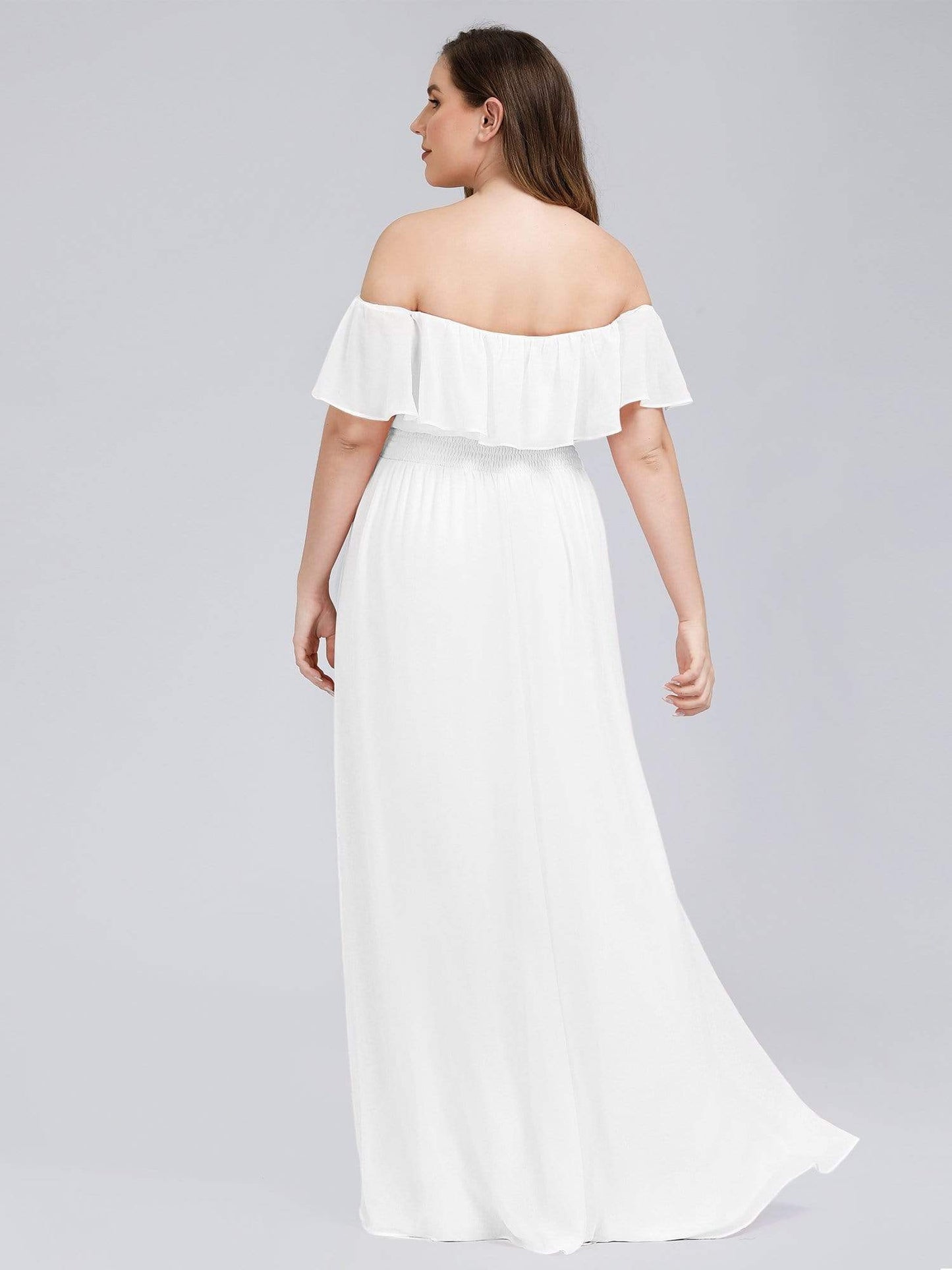 Women's Plus Size Ruffle Thigh Split Wholesale Bridesmaid Dresses