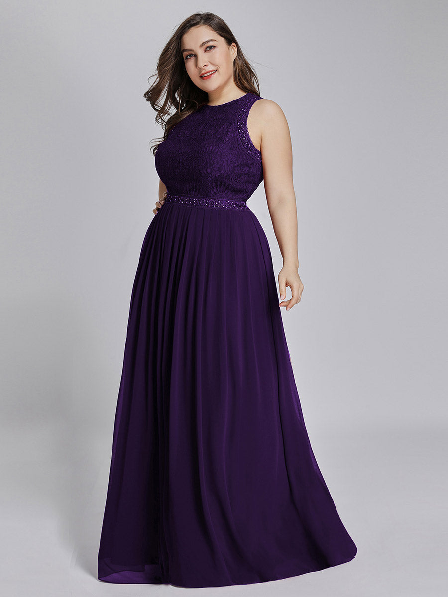 Round Neck Maxi Long Wholesale Plus Size Party Dresses for Women