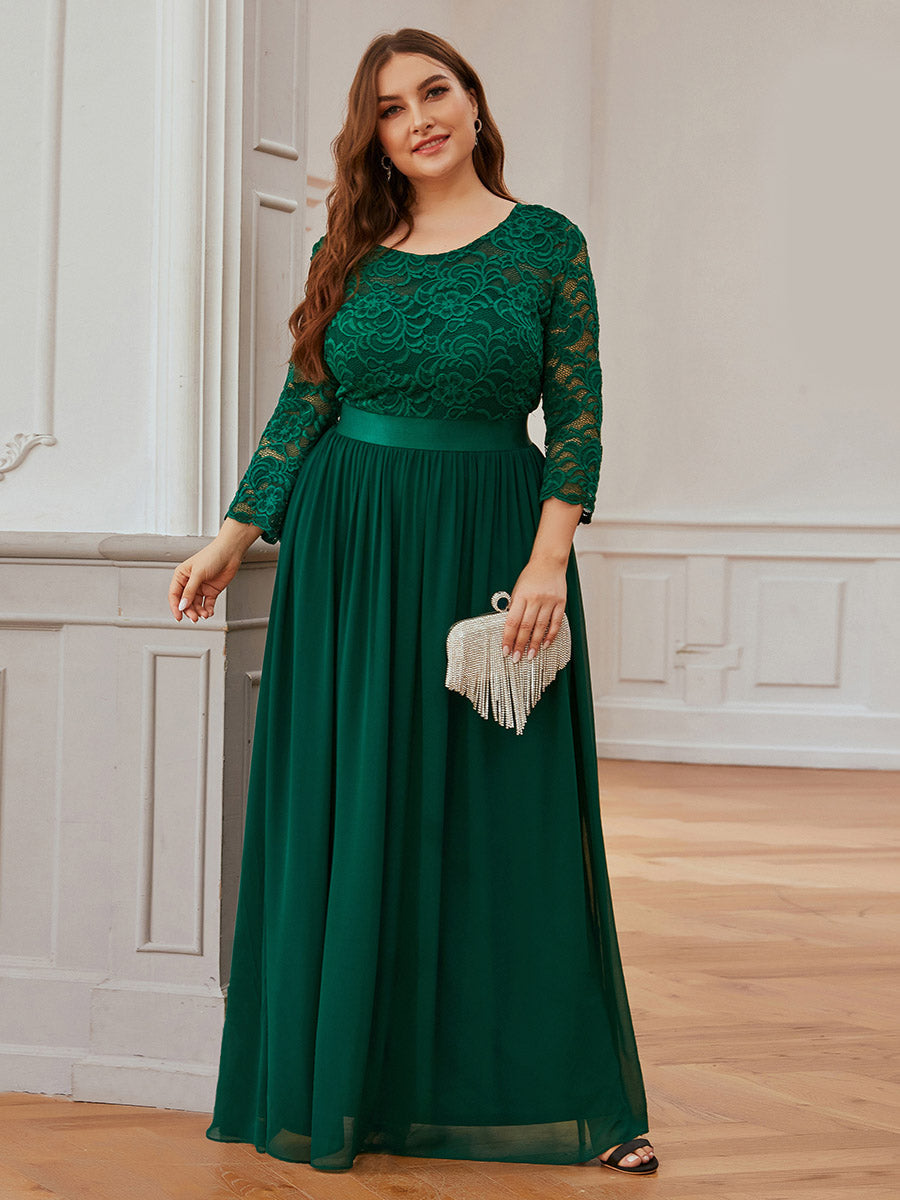 Elegant Empire Waist Wholesale Bridesmaid Dresses with Long Lace Sleeve