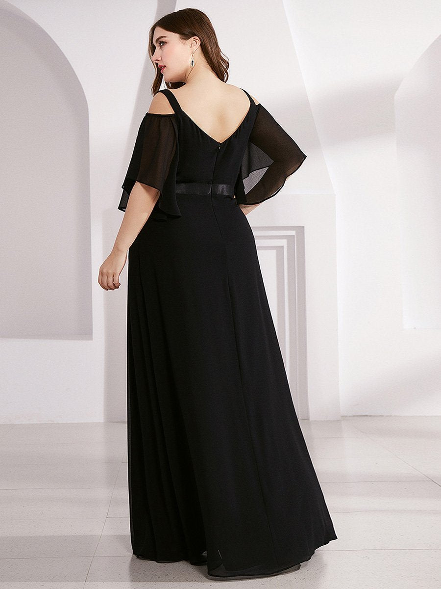 Women's Cold Shoulder Chiffon Plus Size Wholesale Bridesmaid Dresses