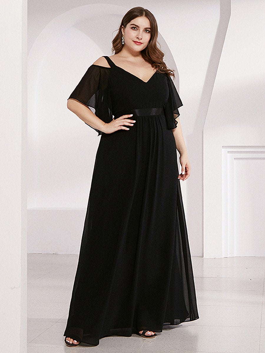 Women's Cold Shoulder Chiffon Plus Size Wholesale Bridesmaid Dresses