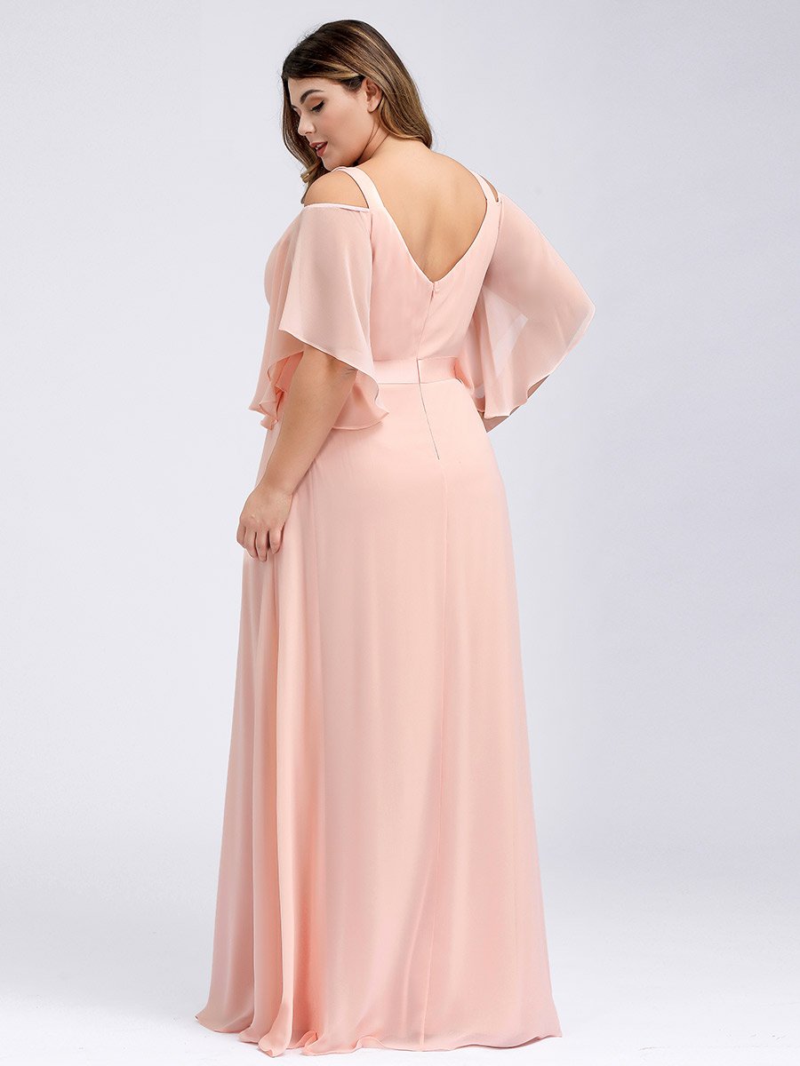 Women's Cold Shoulder Chiffon Plus Size Wholesale Bridesmaid Dresses
