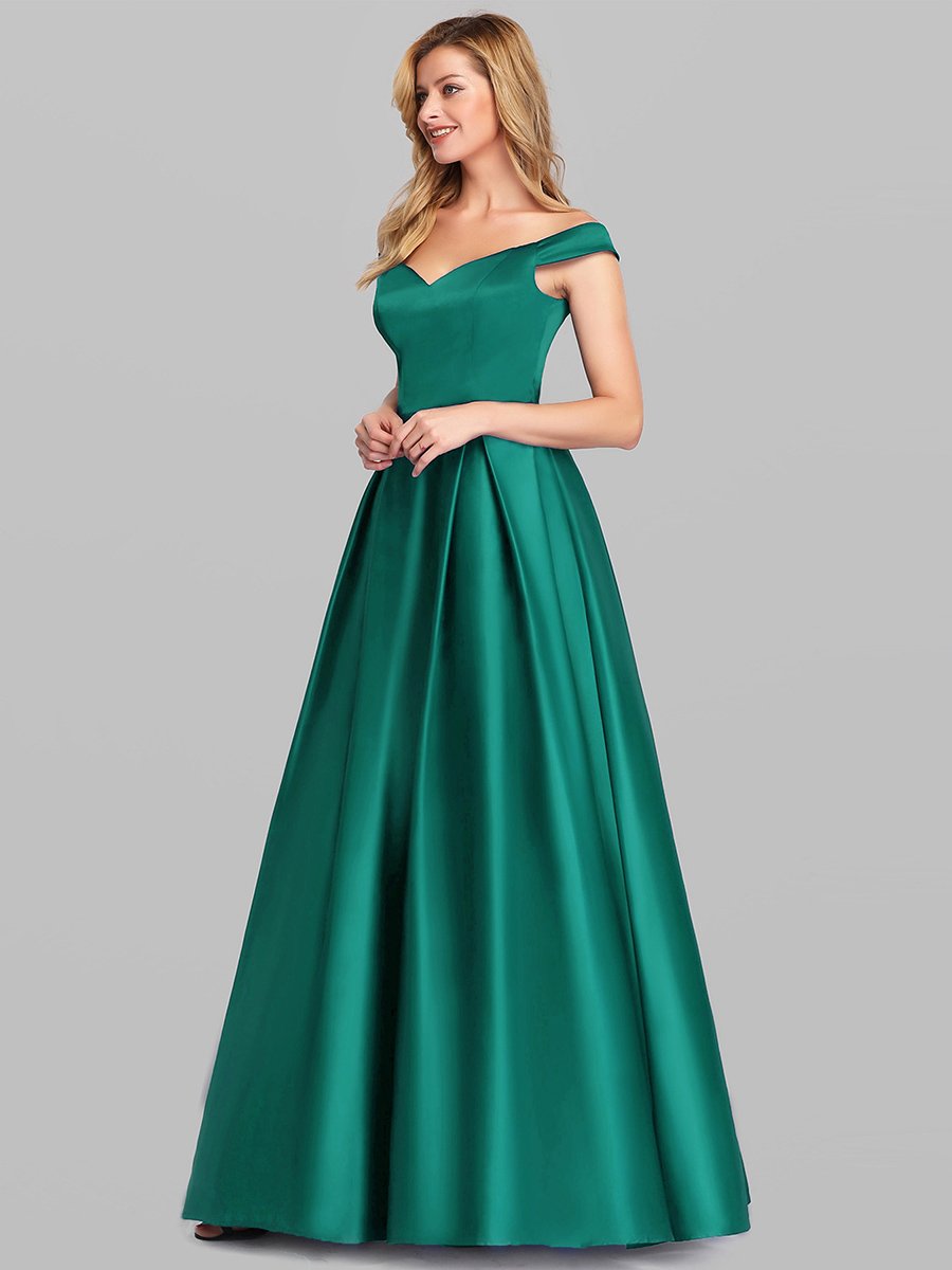 A-Line Off Shoulder Maxi Long Wholesale Prom Dresses