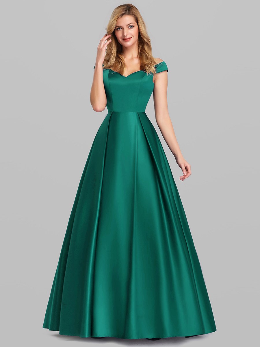 A-Line Off Shoulder Maxi Long Wholesale Prom Dresses