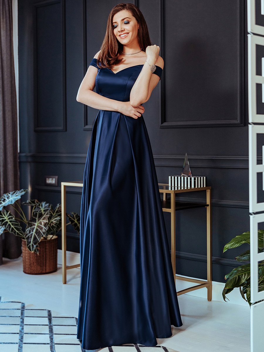 A-Line Off Shoulder Maxi Long Wholesale Prom Dresses