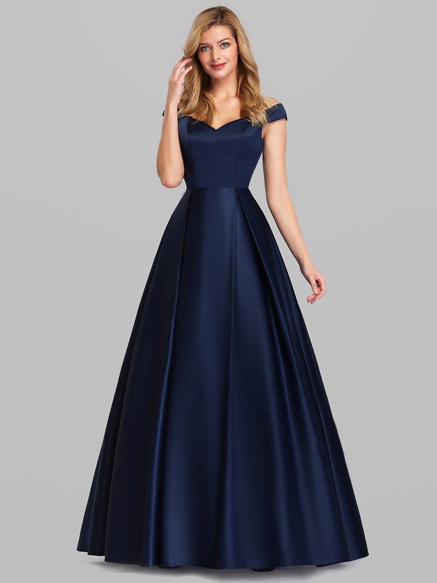 A-Line Off Shoulder Maxi Long Wholesale Prom Dresses