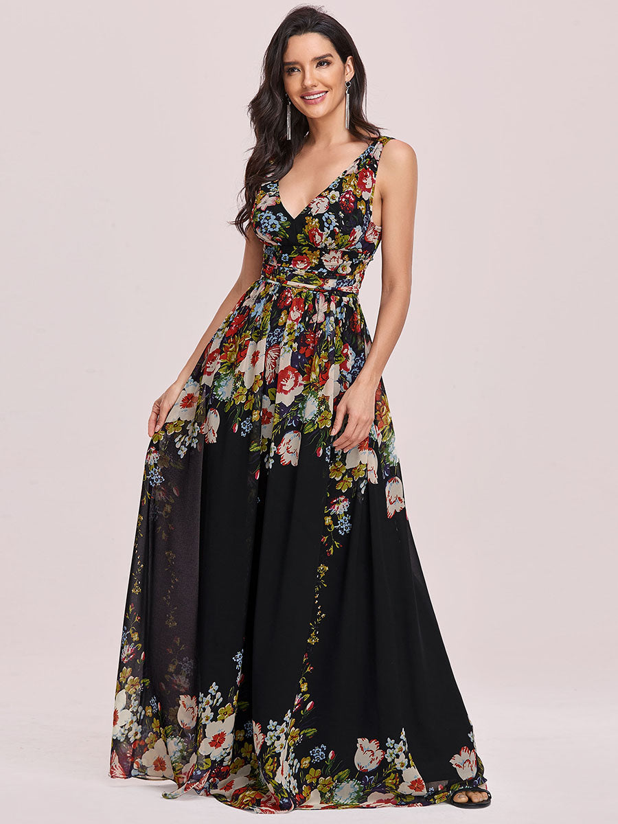 Elegant Wholesale Maxi Long Evening Dresses With Double V-Neck