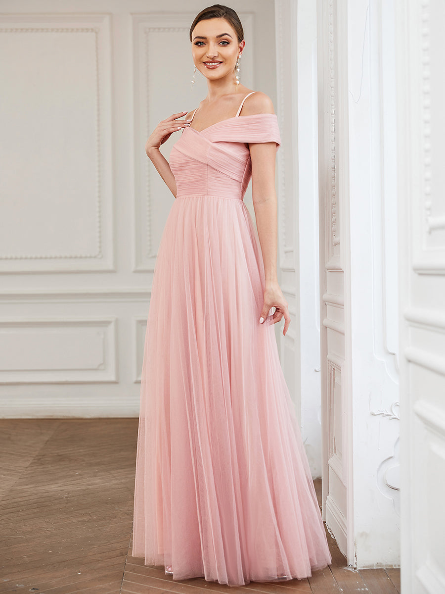 V Neck A Line Sleeveless Floor Length Wholesale Bridesmaid Dresses