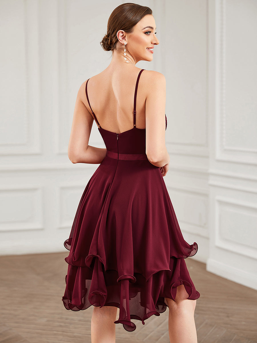 Sleeveless A Line Spaghetti Straps Knee Length Wholesale Prom Dresses