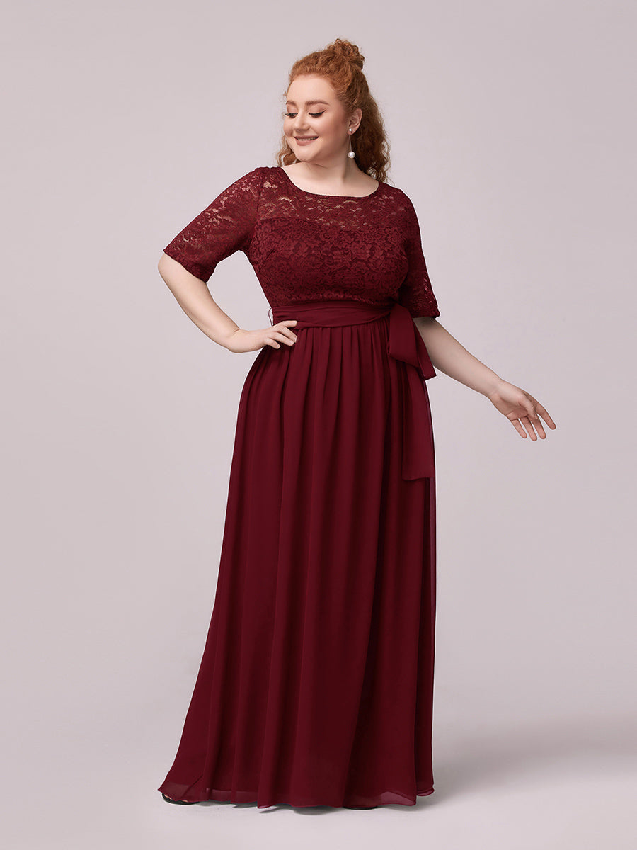Maxi Long Lace Illusion Wholesale Plus Size Mother Of Bride Dresses