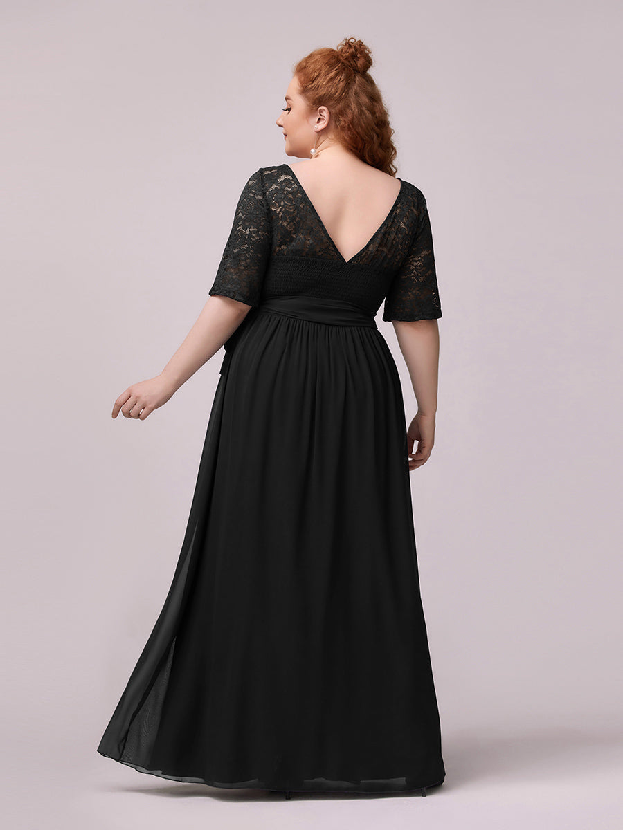 Maxi Long Lace Illusion Wholesale Plus Size Mother Of Bride Dresses