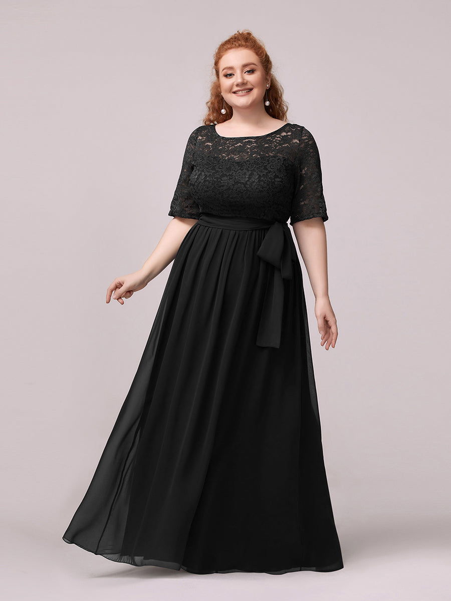 Maxi Long Lace Illusion Wholesale Plus Size Mother Of Bride Dresses