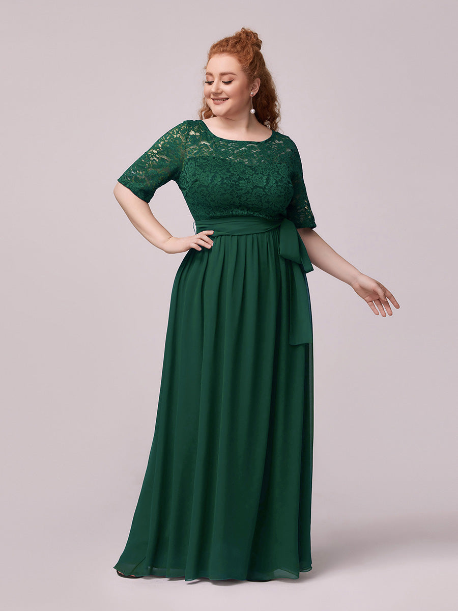 Maxi Long Lace Illusion Wholesale Plus Size Mother Of Bride Dresses