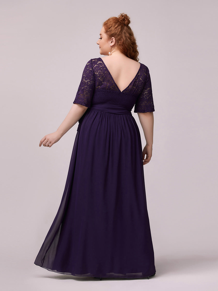 Maxi Long Lace Illusion Wholesale Plus Size Mother Of Bride Dresses