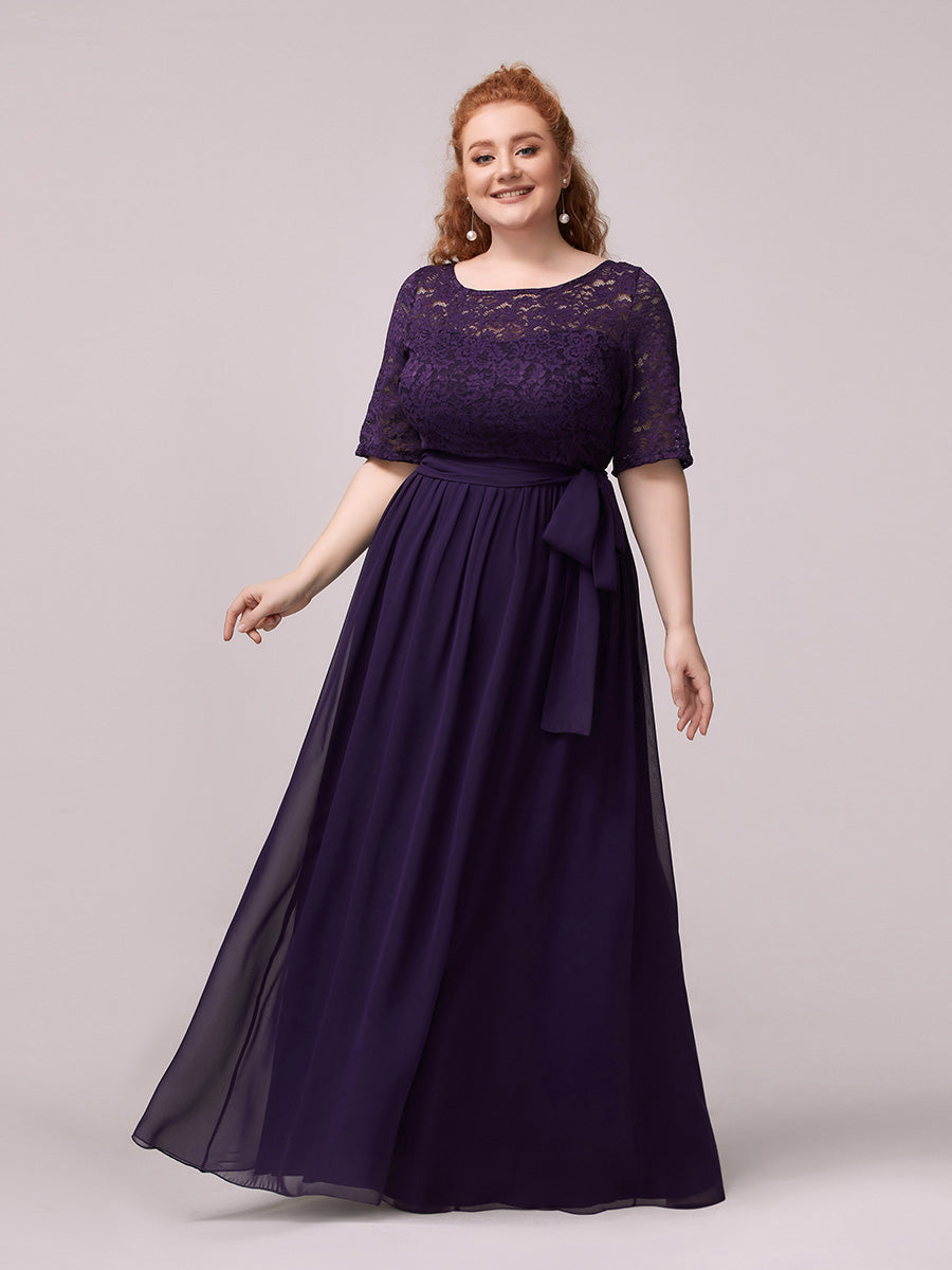 Maxi Long Lace Illusion Wholesale Plus Size Mother Of Bride Dresses