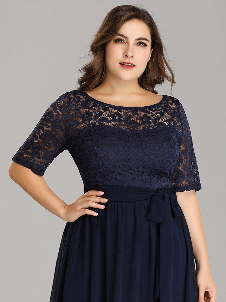 Maxi Long Lace Illusion Wholesale Plus Size Mother Of Bride Dresses