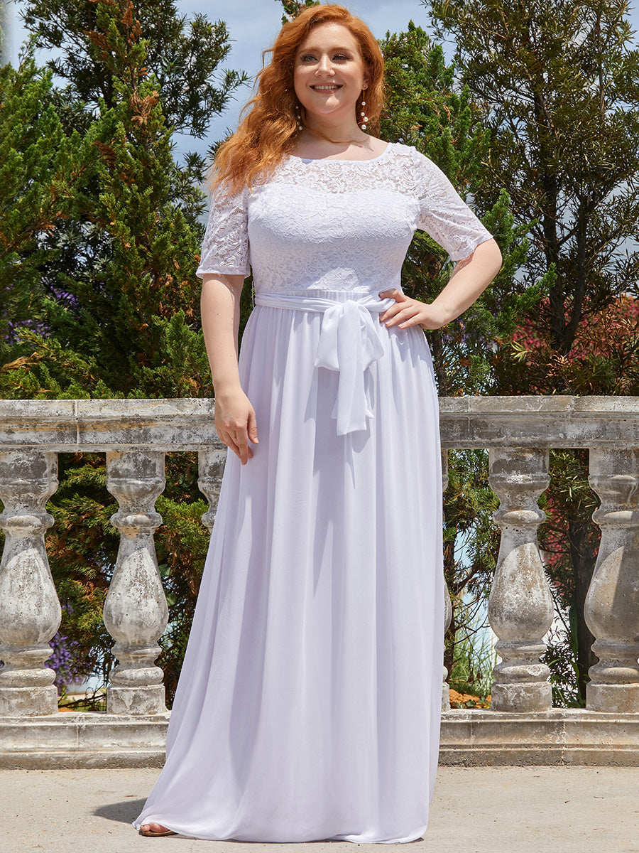 Maxi Long Lace Illusion Wholesale Plus Size Mother Of Bride Dresses