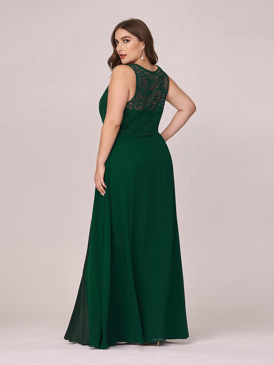 Plus Size Wholesale Chiffon Bridesmaid Dresses With Lace Top