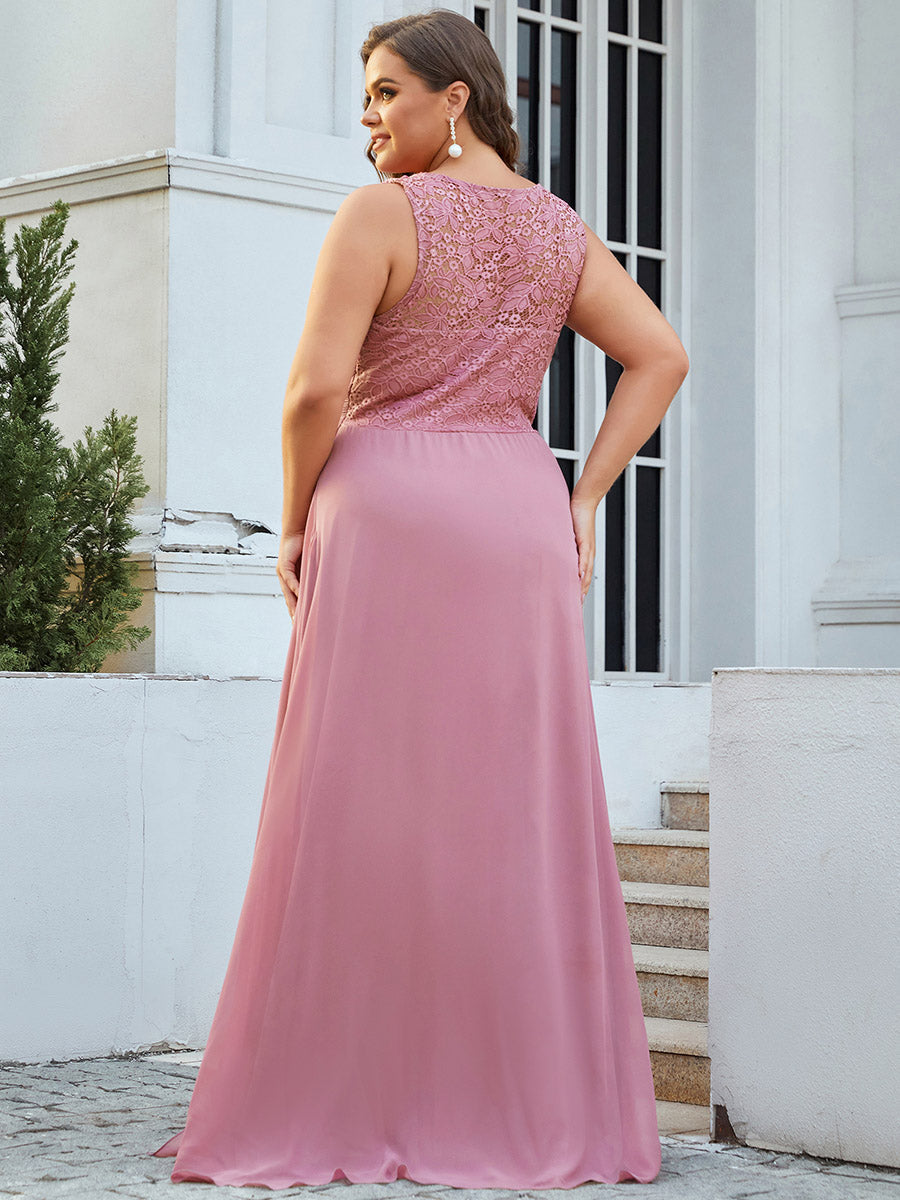 Plus Size Wholesale Chiffon Bridesmaid Dresses With Lace Top