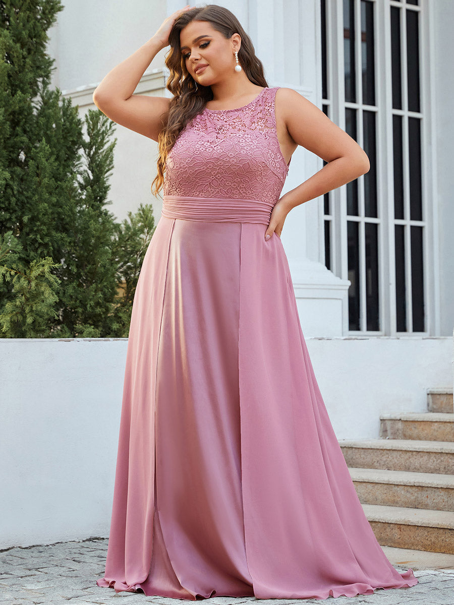 Plus Size Wholesale Chiffon Bridesmaid Dresses With Lace Top