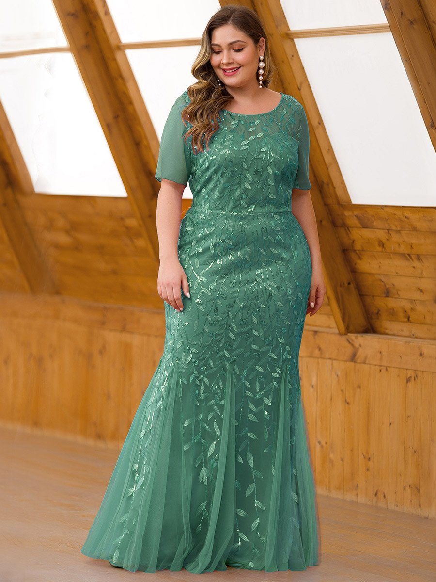 Women's Floral Sequin Fishtail Tulle Dresses for Party