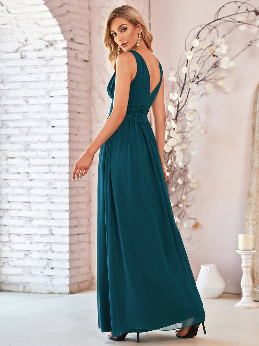 Elegant Wholesale Maxi Long Evening Dresses With Double V-Neck