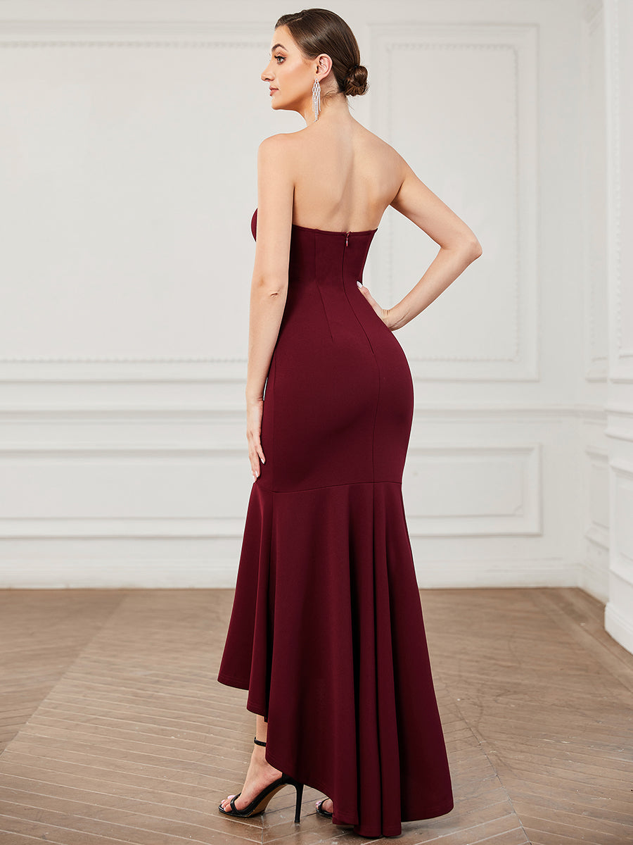 Sexy Strapless Fishtail Asymmetrical Hem Wholesale Evening Dresses