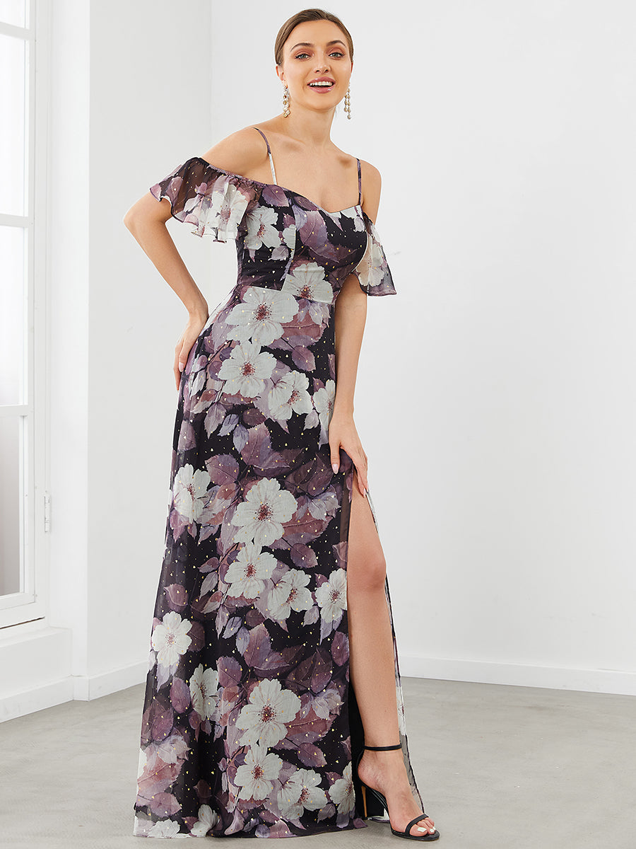 Short Ruffles Sleeves Wholesale Evening Dresses with Off Shoulders
