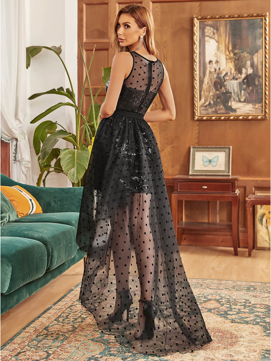 Sexy Black Wholesale Detachable Sequin Evening Dresses
