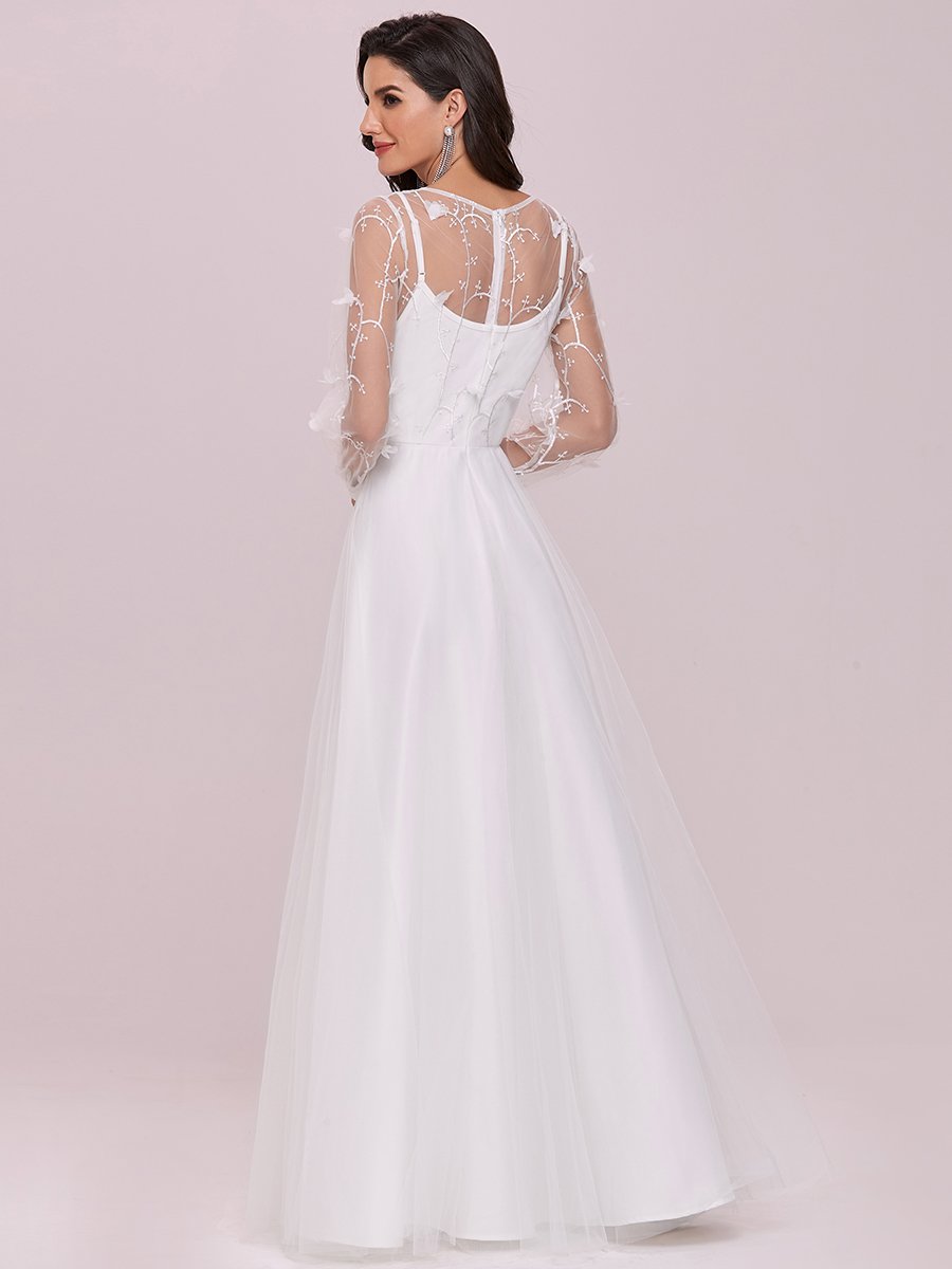 Elegant Wholesale Tulle Wedding Dress with Lace Decoration
