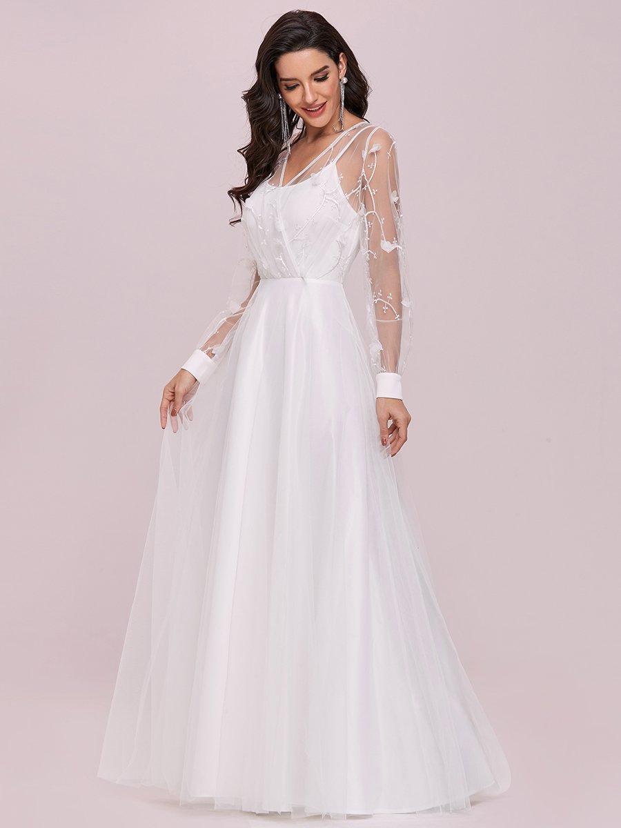 Elegant Wholesale Tulle Wedding Dress with Lace Decoration