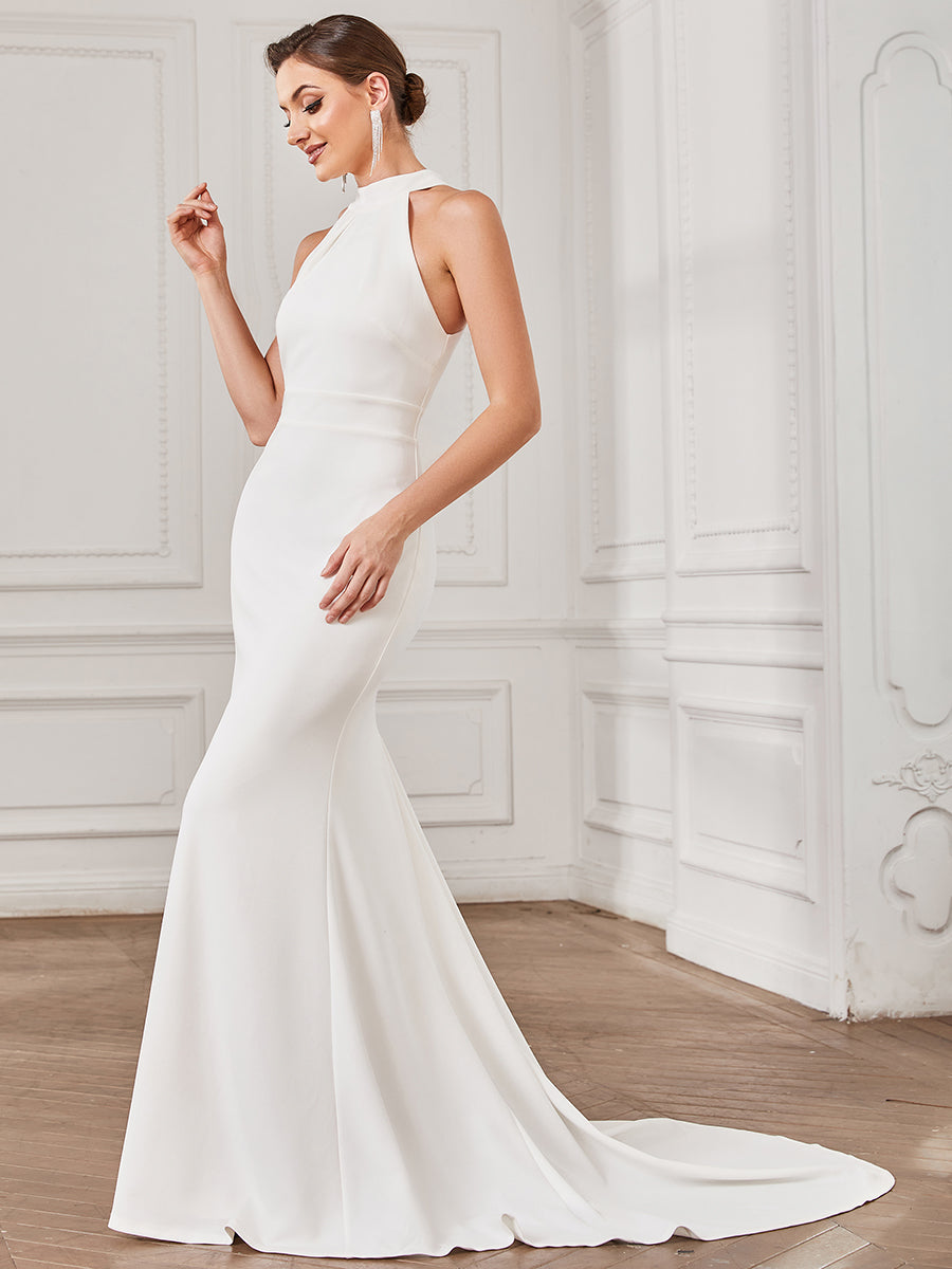 Halter Neck Sleeveless Backless Fishtail Wholesale Wedding Dresses