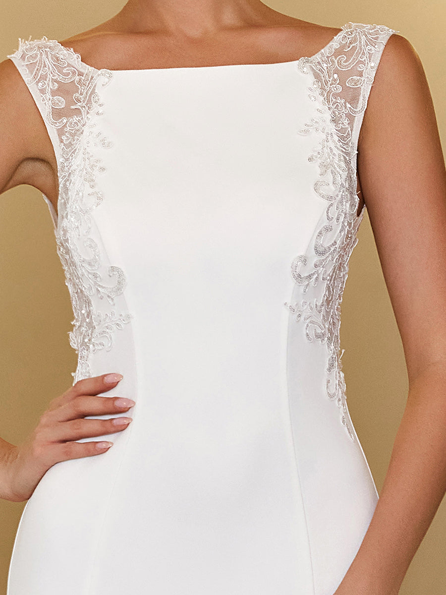 Elegant Fishtail Sleeveless Floor Length Wholesale Wedding Dresses