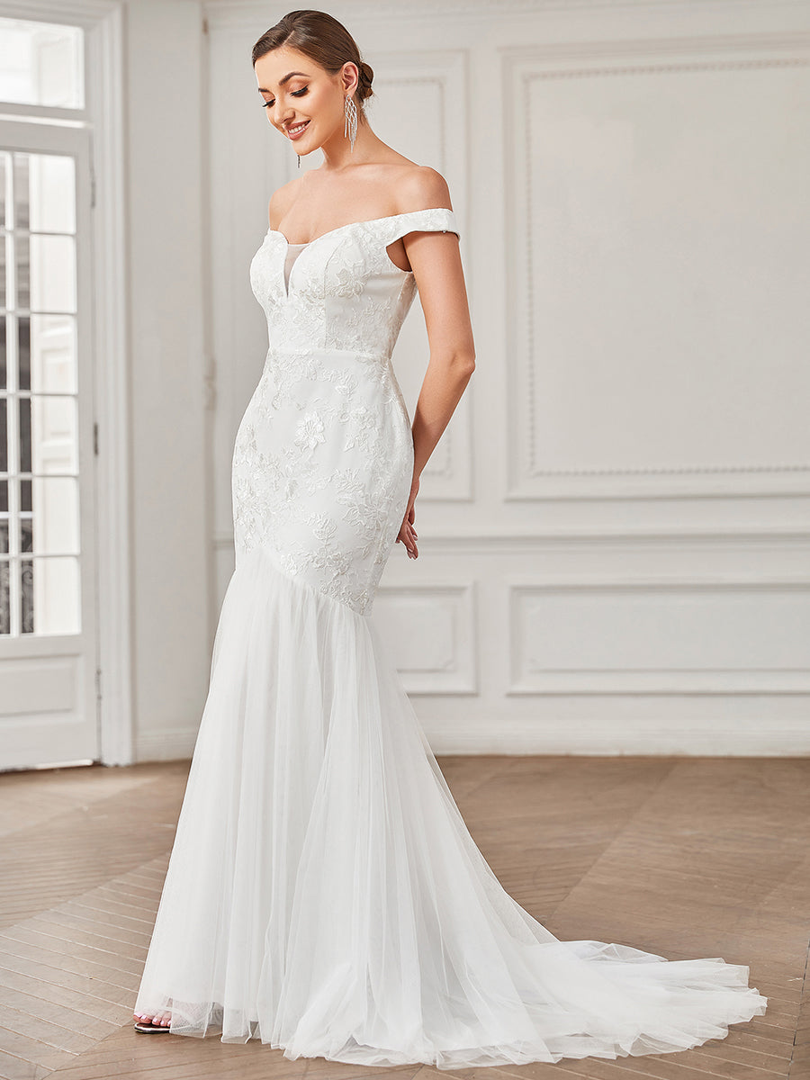 Sleeveless Off Shoulders Fishtail Wholesale Wedding Dresses