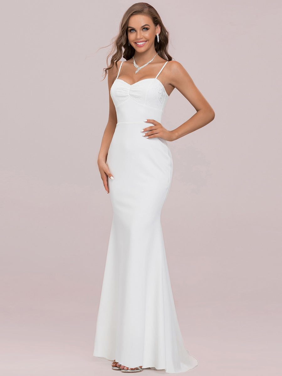 Dainty Spaghetti Straps Fishtail Wholesale Wedding Dresses
