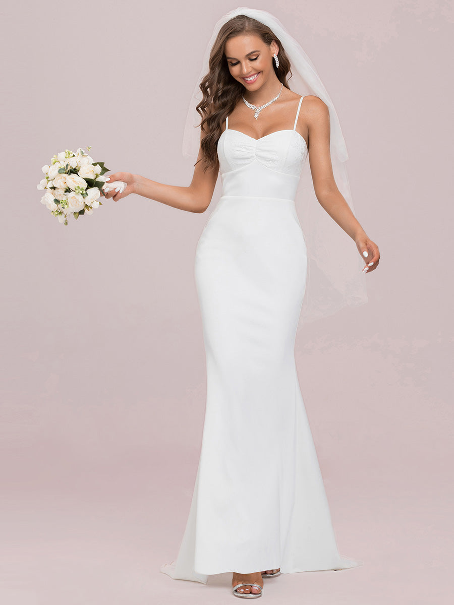 Dainty Spaghetti Straps Fishtail Wholesale Wedding Dresses