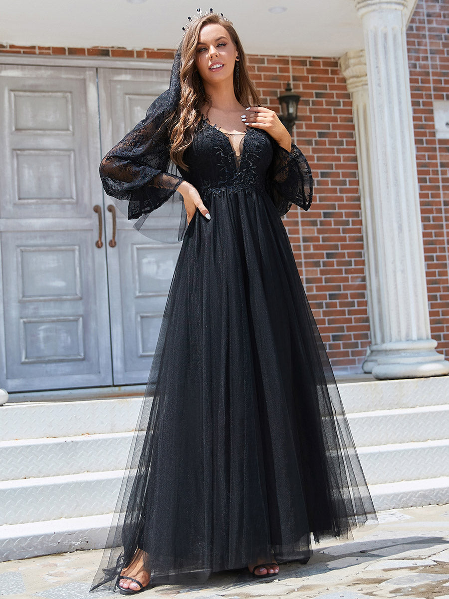 Floor Length A Line Long Puff Sleeves Wholesale Wedding Dresses