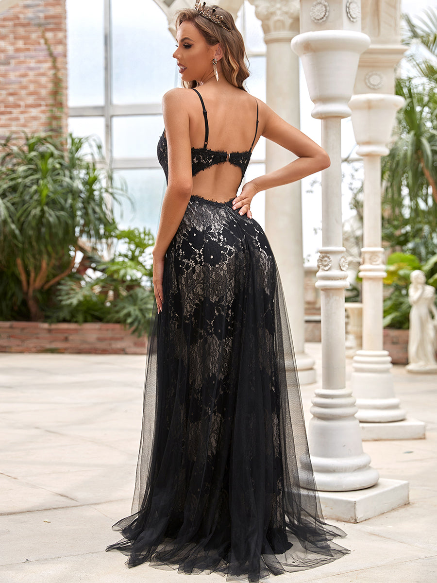 Deep V Neck Floor Length Fishtail Wholesale Wedding Dresses