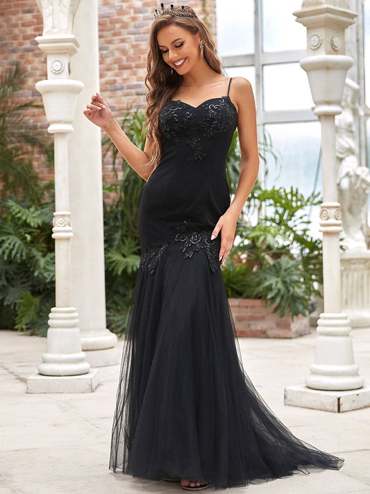 Color=Black | Sweetheart Neckline Fishtail Wholesale Wedding Dresses-Black 1